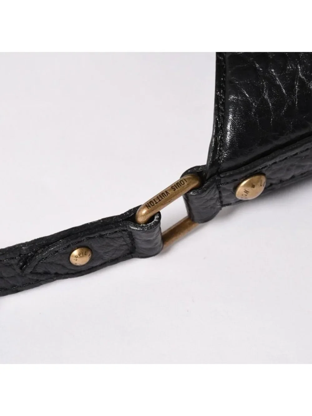 Louis Vuitton Shoulder Bag Slightly Monogram Denim Black Gold